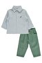 Baby Boy Dinosaur Embroidered 6-18 Months Set - Khaki - 3