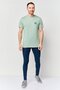 Men Crew Neck Embroidered Short Sleeve T-Shirt, Mint Green - 2