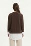 Coffee-Colored Crew Neck Garnished Blouse 8375 - 3