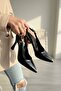 Adses Black Pointed Toe Heeled Shoes with Side Windows (9 cm Heel Length) - 3