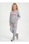 Follow Print Detailed Kangaroo Pocket Hooded Girls' Tracksuit Set - 2