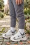 Boys' Sports Shoes - White Gray, Velcro Sneaker with Phylon Sole - 2