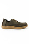 Genuine Nubuck Leather Khaki Color Casual Men's Shoes - Rubber Sole - 215340