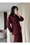 Burgundy Shirt and Trouser Set with Waist Accessories - 8856 - 2