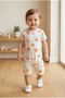 Baby Girl Patterned Jumpsuit 100% Cotton Combed Cotton Short Sleeve Summer Jumpsuit - 2