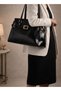 Women's Premium Stylish Shoulder Bag Large Size with Gold Belt Detail Office & Event Bag - 4