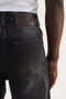 Men's Distressed Effected Baggy Jean Trousers Black - 4