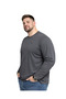 Men's Large Size Anthracite Cotton Long Sleeve T-Shirt 3Xl-4Xl-5Xl-6Xl-7Xl-8Xl - 2