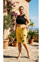 Large Size Elastic High Waist Lace-Up Printed Stoned Pocket Cotton Women's Shorts - 3
