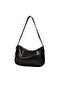 Bitter Brown Patterned Patent Leather Baguette Shoulder and Hand Bag - 3