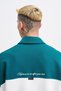 Men's Embroidered Detailed Polo Sweatshirt Ecru-Oil Green - 4