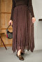Women's Polka Dot Detail Side Tie Chiffon Skirt Light Brown - 6