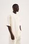 Men's Metal Label Jacquard Oversize T-Shirt Ecru - 4