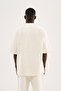 Men's Metal Label Jacquard Oversize T-Shirt Ecru - 6