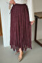 Women's Polka Dot Detail Side Tie Chiffon Maxi Skirt Plum - 2