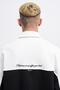 Men's Embroidered Detailed Polo Sweatshirt Black-Ecru - 4