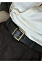 Lura Black Faux Leather Knitted Pattern Belt 100 cm