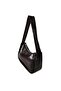 Bitter Brown Patterned Patent Leather Baguette Shoulder and Hand Bag - 4
