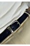 Ji̇m Dark Blue Faux Leather Belt 100 cm