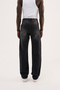 Men's Distressed Effected Baggy Jean Trousers Black - 3