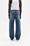 Men's Distressed Effected Baggy Jean Trousers Blue - 3