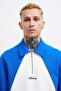 Men's Embroidered Detailed Polo Sweatshirt Ecru-Light Blue - 3