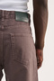 Men's Soft Surfaced Baggy Relaxed Jean Trousers Brown - 5
