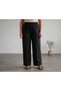 Women's Large Size Crepe Fabric Elastic Waist Pocketed Lycra Wide Leg Pants - 2