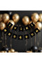 Happy Birthday Banner Black with Gold Lettering Party Decoration - 3