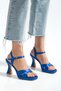 Milena Sax Blue Satin Platform Heels - 3