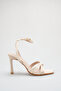 Mindy Women's Leather Cross-Strapped Ankle High Heel Shoes - 4