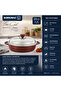 Korkmaz Fine-Cast Ceramic Low Casserole 28 cm with Glass Lid, 4.3L, Heat-Resistant Ceramic Coating