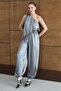 One shoulder suit with hem lace detail and baggy pants 10335 - 2
