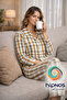 Plaid Patterned Shirt Collar Pajama Set Cotton Comfortable Fit Stylish Home Wear - 3