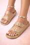 Silvery Double Buckle Women's Orthopedic Sole Slippers - 2