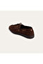 Women's Brown Suede Textured Leather Boat Shoes - 3