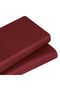 Linestyle Double 100% Cotton Satin Fitted Sheet 160X200+35 cm Claret Red - 2