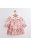 Baby Girl Dress with Floral Embroidery on the Collar and Crispy Flowers - 2
