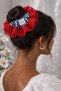 Betty Bands Red Navy Blue Lace Scrunchie Hair Tie – Stylish Voluminous Hair Band for Daily and Special Use - 6