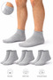 Men's Gray Non-Elastic Travel Socks 3-Pack Seamless/Premium/Cotton/Short Trip Socks - 3