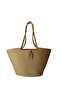 Natural Looking Vegan Beach Bag or Daily Bag with Colorful Self-Tie Straps - 7