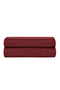 Linestyle Double 100% Cotton Satin Fitted Sheet 160X200+35 cm Claret Red