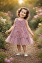 Girl's 3D Rose Lined Trendy Dress