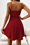 New Season Women's Rope Strap Double Breasted Collared Short Imported Crepe Dress - 5