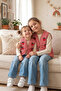 Strawberry Embroidered Red Gingham Quilted Girls' Vest - 2