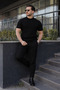 Men's Premium Striped Summer Black Slim Fit Knitwear T-Shirt - 5