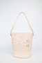 Women's Braided Cream Belt Detailed Bucket Model Hand Shoulder and Crossbody Bag Carla - 2