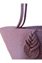 Natural Looking Vegan Beach Bag or Daily Bag with Colorful Self-Tie Straps - 5