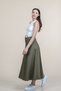 Women's Summer Khaki Garni Stitched Belted Denim Skirt Stylish Daily Comfortable 6885 - 3