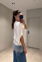 Batwing Sleeve Skirt Lace Detailed Mercerized Blouse - Ecru - 4